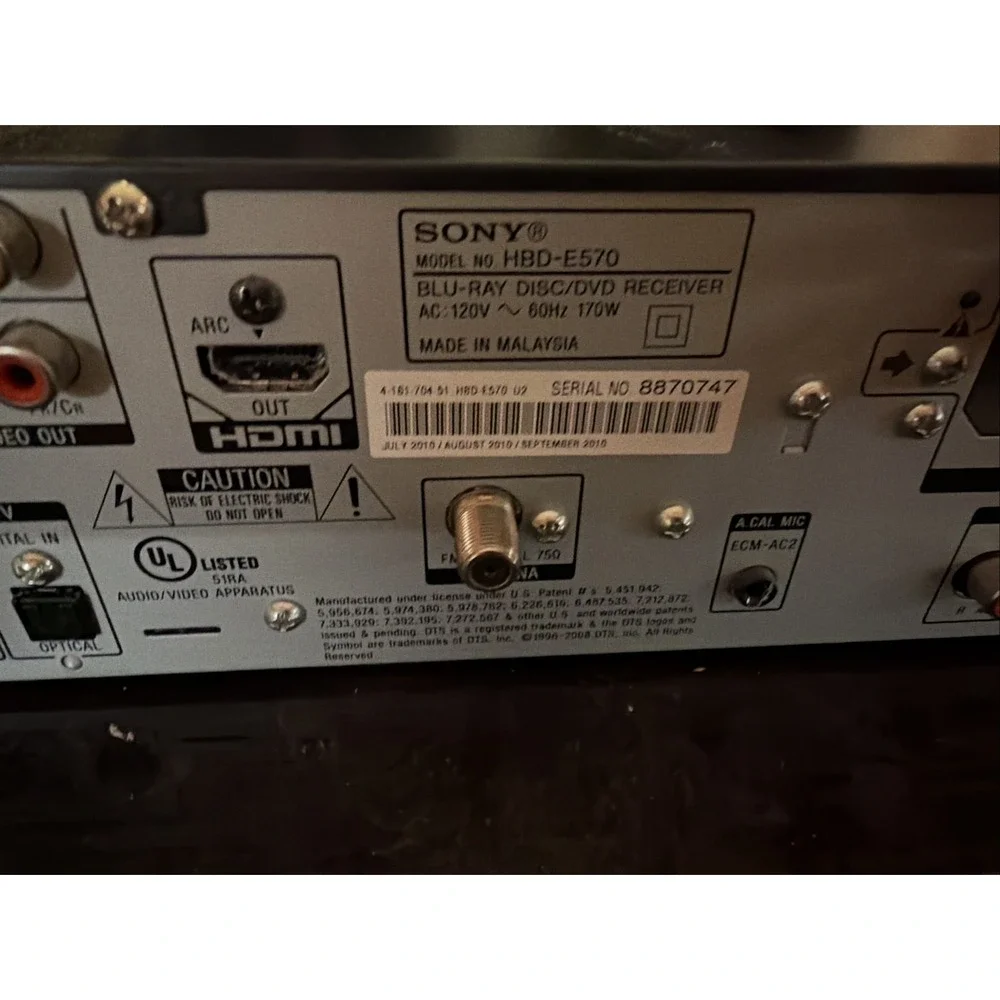 Sony BDV-E570 3D Blu-Ray DVD 5.1 Home Theater System Complete Set w/ Remote